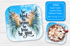 Square coaster Sublimation coaster quotes Be Kind Product Image 1