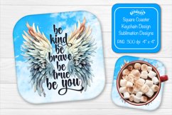 Square coaster Sublimation coaster quotes Be Kind Product Image 1