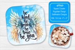 Square coaster Sublimation coaster quotes Be Kind Product Image 1