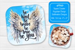 Square coaster Sublimation coaster quotes Be Kind Product Image 1