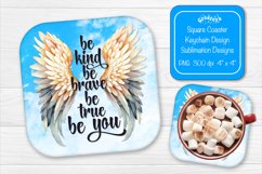 Square coaster Sublimation coaster quotes Be Kind Product Image 1