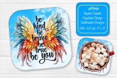 Square coaster Sublimation coaster quotes Be Kind Product Image 1