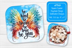 Square coaster Sublimation coaster quotes Be Kind Product Image 1