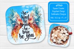Square coaster Sublimation coaster quotes Be Kind Product Image 1