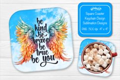 Square coaster Sublimation coaster quotes Be Kind Product Image 1