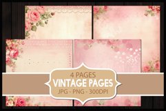 4 Vintage Floral Digital Papers I Junk Journal Pages Product Image 1