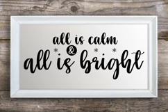 All is calm & all is bright SVG, Farmhouse Christmas Sign Product Image 2