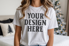 Christmas Bella Canvas 3001Silver Shirt Mockup ,Trandy Product Image 1