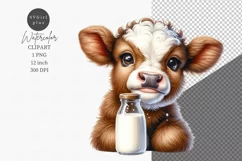 Farm animals clipart, Calf clipart, Cute animals Product Image 1