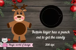 Reindeer candy dome svg, 3d svg cut file, Couple Ornament Product Image 2