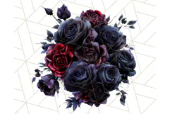 Gothic Floral PNG, Dark Aesthetic Flowers Clipart Print Product Image 4