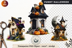 Funny Halloween characters Clipart Spooky graphics Product Image 1