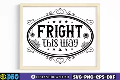 Fright this way svg, Vintage Halloween Sign SVG Product Image 2