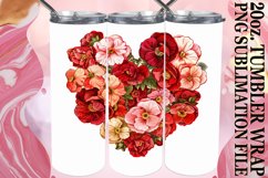 Sublimation Tumbler Wrap Flower Heart Spring Design Product Image 1