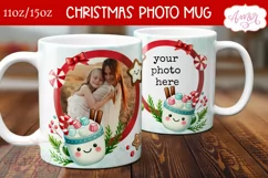 Cute Christmas photo mug wrap PNG, Gingerbread cookie mug Product Image 2