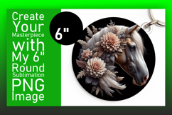 Chic Circle PNG Car Coaster Design , Horse Product Image 1
