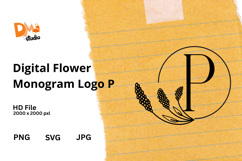 Digital Flower Monogram Logo Product Image 1