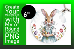 Bright Round Design PNG for Coasters , Easter Bunny Product Image 1
