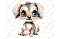 Cute Puppy Clipart, Adorable Dog PNG, Kawaii Watercolor Pup Product Image 4