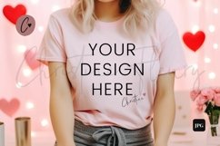 Valentine&#039;s Day Bella Canvas 3001 Pink Mockup Bundle Product Image 3