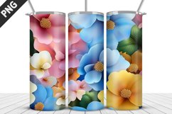 3D Flowers Tumbler Wrap | Sublimation Design | Tumble PNG Product Image 5