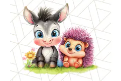 Cute Animal Friends Clipart PNG, Bright Spring Animal Duos Product Image 4