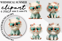 Whimsical Summer Watercolor Clipart PNG Product Image 1