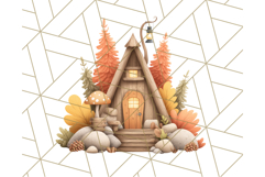 Autumn Treehouse &amp; Woodland Cabin PNG Clipart Product Image 4