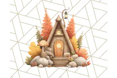 Autumn Treehouse & Woodland Cabin PNG Clipart Product Image 4
