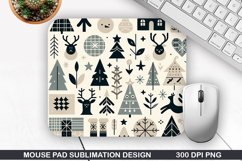 Pattern Mouse Pad, Christmas Mouse Pad PNG Design Product Image 1