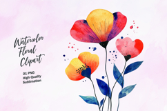 Abstract watercolor flower clipart sublimation Product Image 1