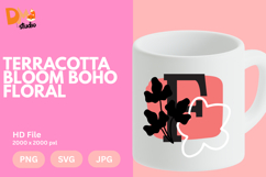 Terracotta Bloom Boho Floral Monogram Product Image 1