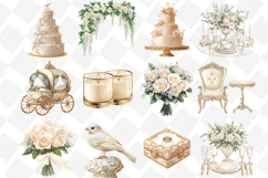 Antique Ivory Wedding Clipart - Set Of 51 Png Bundle Product Image 5
