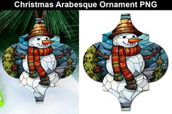 Christmas Snowman Arabesque Ornament PNG Design Product Image 1