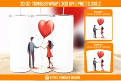 Valentines day Tumbler Wrap Designs, Sublimation Wrap Product Image 1
