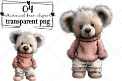 Whimsical Teddy Bear Clipart Watercolor PNG Product Image 1