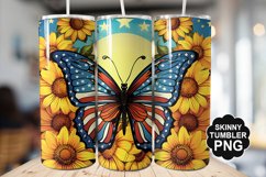 Butterfly and Sunflower Tumbler Wrap for Sublimation Product Image 1