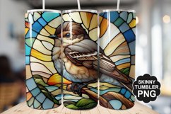 Eastern Phoebe Single Bird Stained Glass - Tumble Design Product Image 1