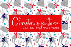 Seamless pattern with rabbits in scarves Product Image 1