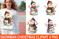 Whimsical Snowman Christmas Clipart Product Image 1