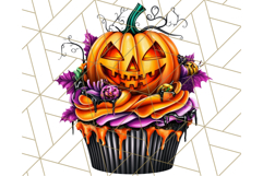 Halloween Cupcake PNG Clipart with Witch Hats and Ghosts Product Image 4