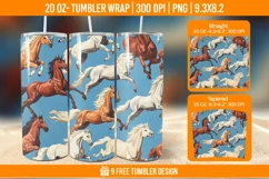 Horse Seemless Tumbler Wrap Designs, Sublimation Wrap Product Image 1
