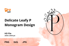 Delicate Leafy Monogram Design Product Image 1