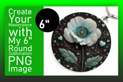 Artful Round Design for Keychains , 3D Flower Product Image 1
