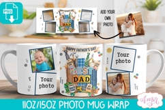 Happy Father's day photo mug wrap, Best Dad coffee mug PNG Product Image 1