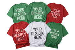 Christmas Family Matching Group T-Shirt Mockups | Holiday Fl Product Image 1