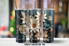 Christmas Flowers Tumbler Wrap Sublimation Designs Product Image 2