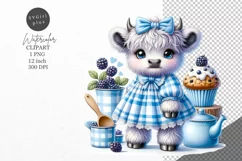 Cow clipart, Highland cow clipart, Kitchen clipart Product Image 1