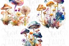 Mushrooms And Flowers Clipart Product Image 4