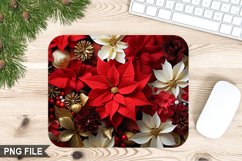 Christmas Flowers Sublimation Mouse Pad PNG Design Product Image 1
